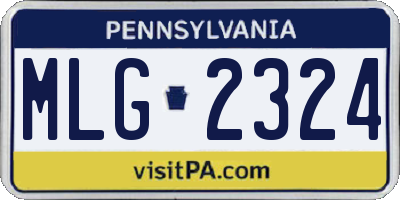 PA license plate MLG2324