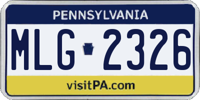 PA license plate MLG2326