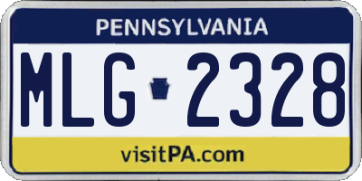PA license plate MLG2328