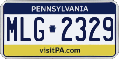 PA license plate MLG2329