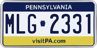 PA license plate MLG2331