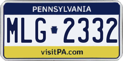 PA license plate MLG2332