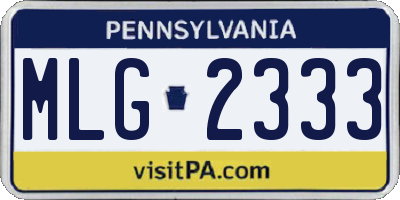 PA license plate MLG2333