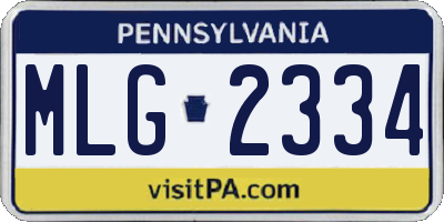 PA license plate MLG2334