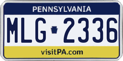 PA license plate MLG2336