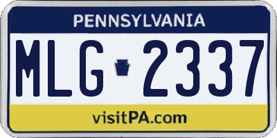 PA license plate MLG2337