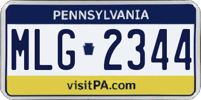 PA license plate MLG2344