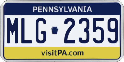 PA license plate MLG2359