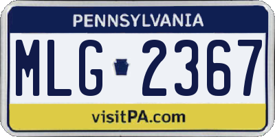 PA license plate MLG2367