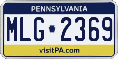 PA license plate MLG2369