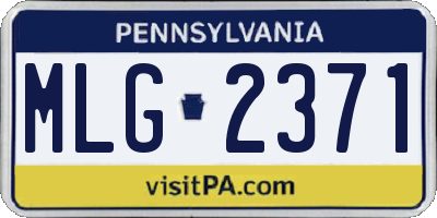 PA license plate MLG2371