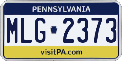 PA license plate MLG2373