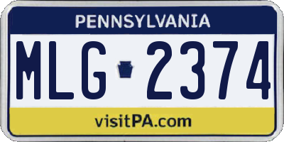 PA license plate MLG2374