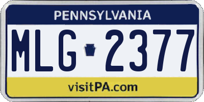 PA license plate MLG2377
