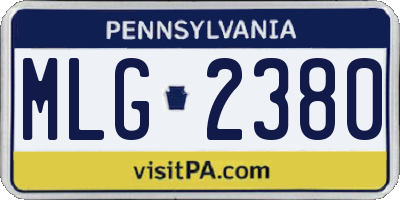 PA license plate MLG2380