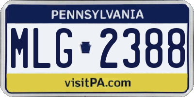 PA license plate MLG2388