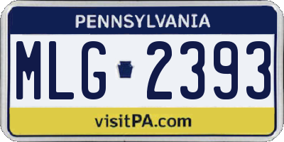 PA license plate MLG2393