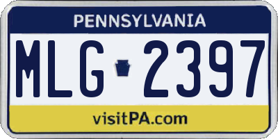 PA license plate MLG2397