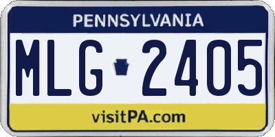 PA license plate MLG2405