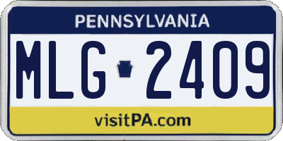 PA license plate MLG2409
