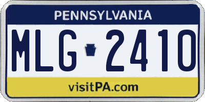 PA license plate MLG2410