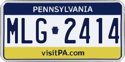 PA license plate MLG2414