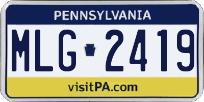 PA license plate MLG2419