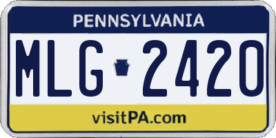 PA license plate MLG2420