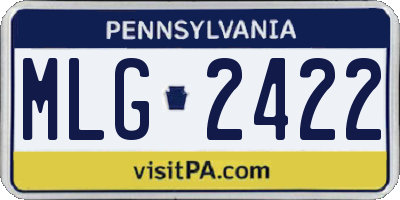 PA license plate MLG2422