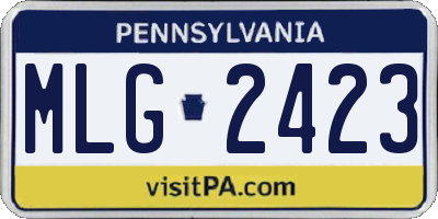 PA license plate MLG2423