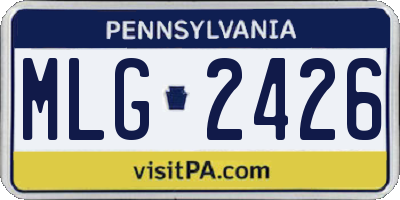 PA license plate MLG2426