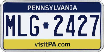 PA license plate MLG2427