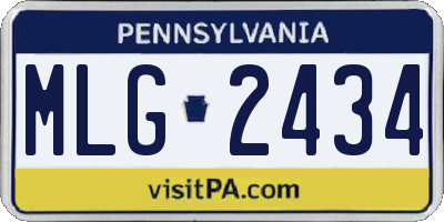 PA license plate MLG2434