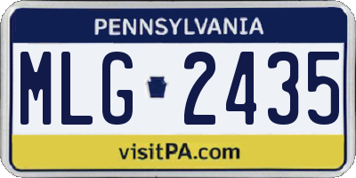 PA license plate MLG2435
