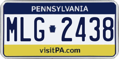 PA license plate MLG2438