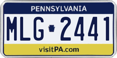 PA license plate MLG2441