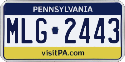 PA license plate MLG2443