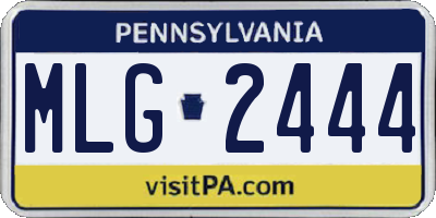 PA license plate MLG2444