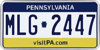 PA license plate MLG2447