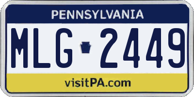 PA license plate MLG2449