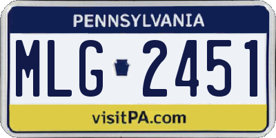 PA license plate MLG2451