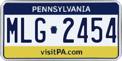 PA license plate MLG2454