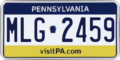 PA license plate MLG2459
