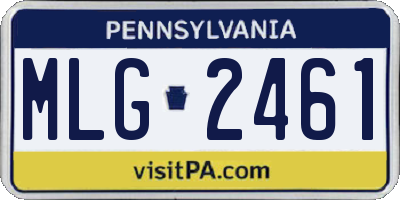 PA license plate MLG2461