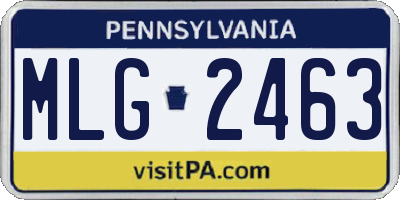 PA license plate MLG2463