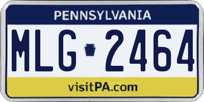 PA license plate MLG2464
