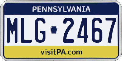 PA license plate MLG2467