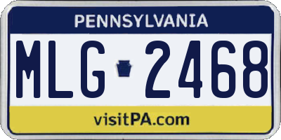 PA license plate MLG2468