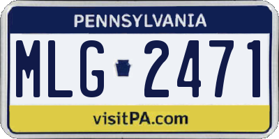 PA license plate MLG2471
