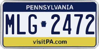 PA license plate MLG2472